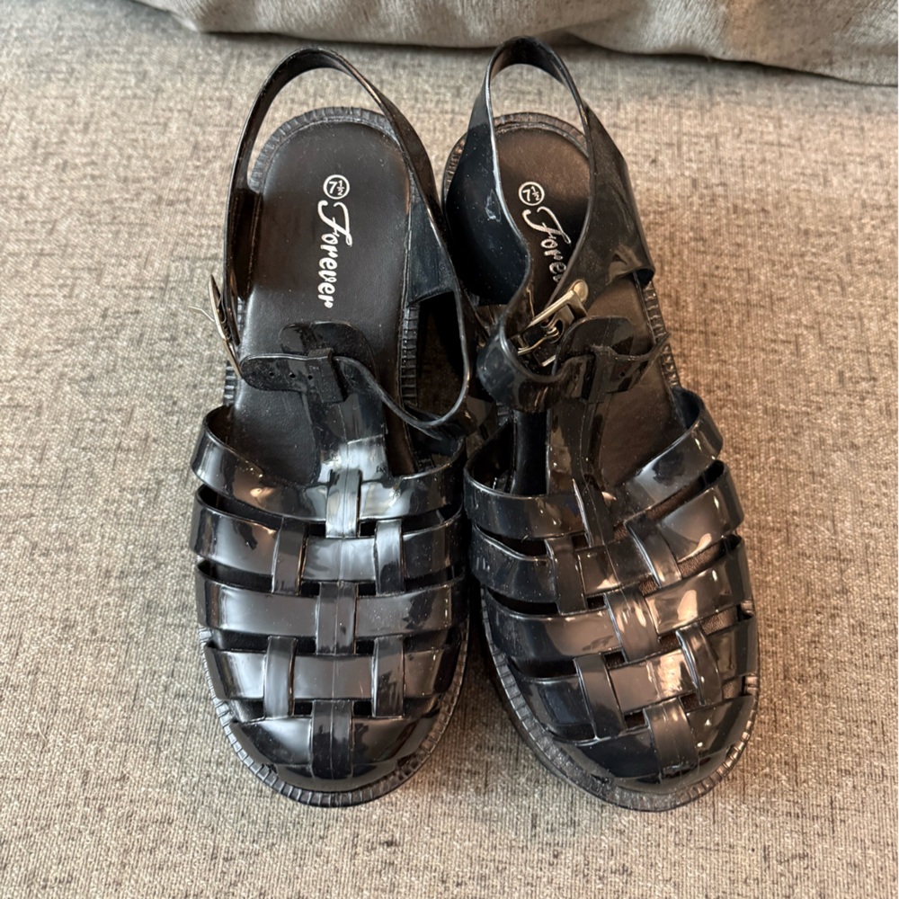 Black Woven Sandals